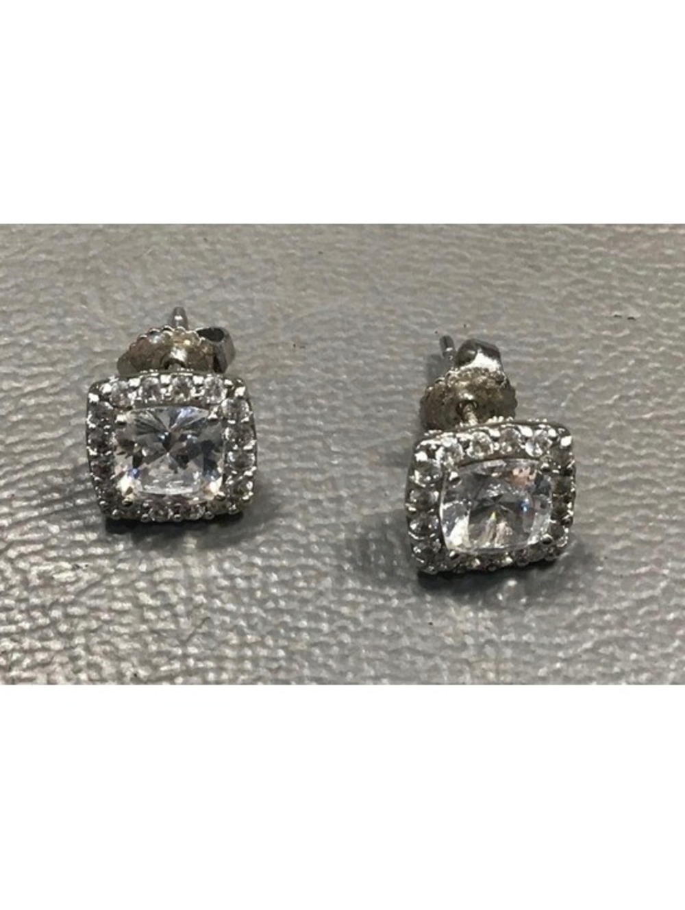 EUC Tacori 925 Sterling Silver Cubic Zirconia Halo Stud Earrings